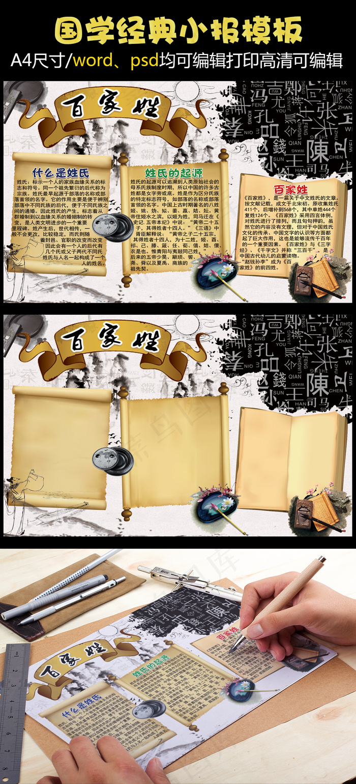 2018古风百家姓小报
