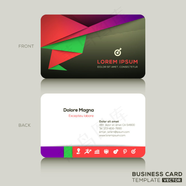 时尚简约名片矢量素材