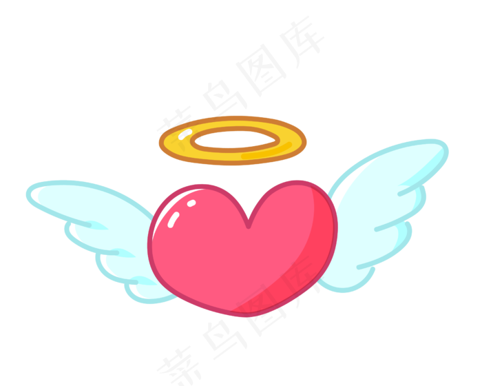 红色的爱心翅膀插画红色的爱心翅膀插画