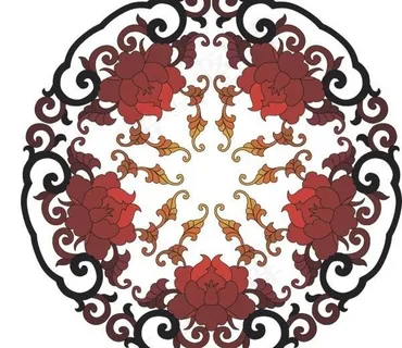 中国传统的圆形图案矢量素材