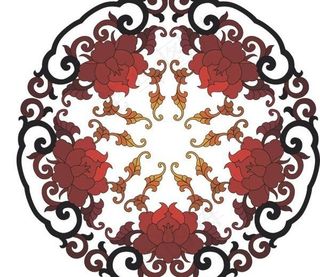 中国传统的圆形图案矢量素材