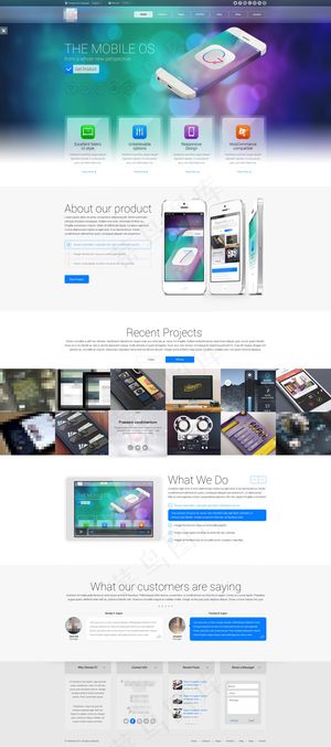 蓝色精美的企业科技商务响应式网站