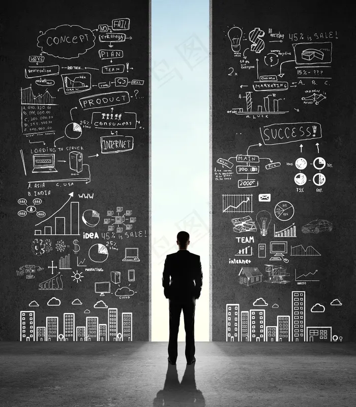 白领创意大门图片