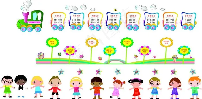 幼儿园文明礼仪cdr矢量模版下载