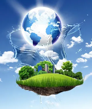 绿色城市 地球环保素材图片