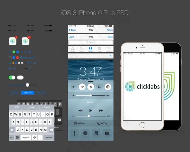 iphone6iso8系统UI手机界面