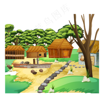 中国风唯美古镇旅游宣传海报透明PN...