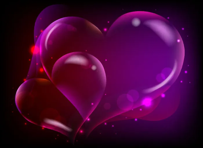 紫红梦幻心形背景矢量素材ai矢量模版下载