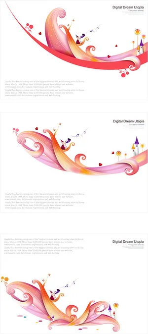 缤纷童话世界矢量素材