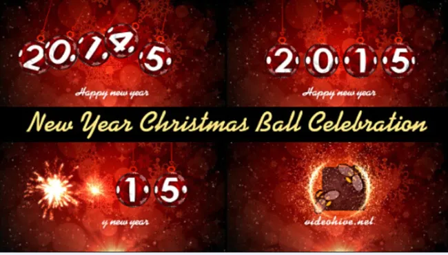 新年圣诞庆祝球AE素材