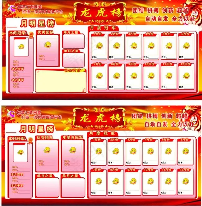龙虎榜cdr矢量模版下载