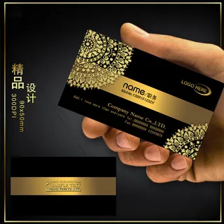 黑色高档名片PSD模板下载