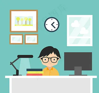 书房中的男子图片