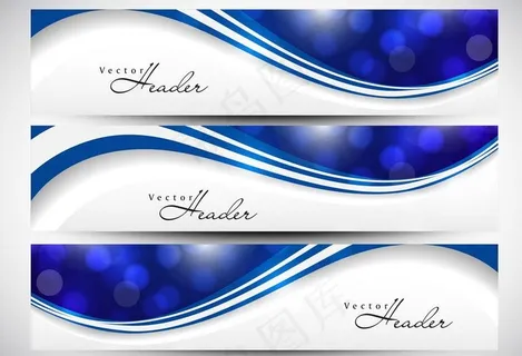 蓝色动感线条 横幅图片