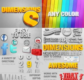 超酷的3D艺术字和3D效果PS动作