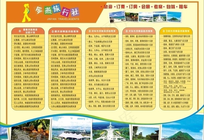 旅行社文化形象背景墙图片cdr矢量模版下载