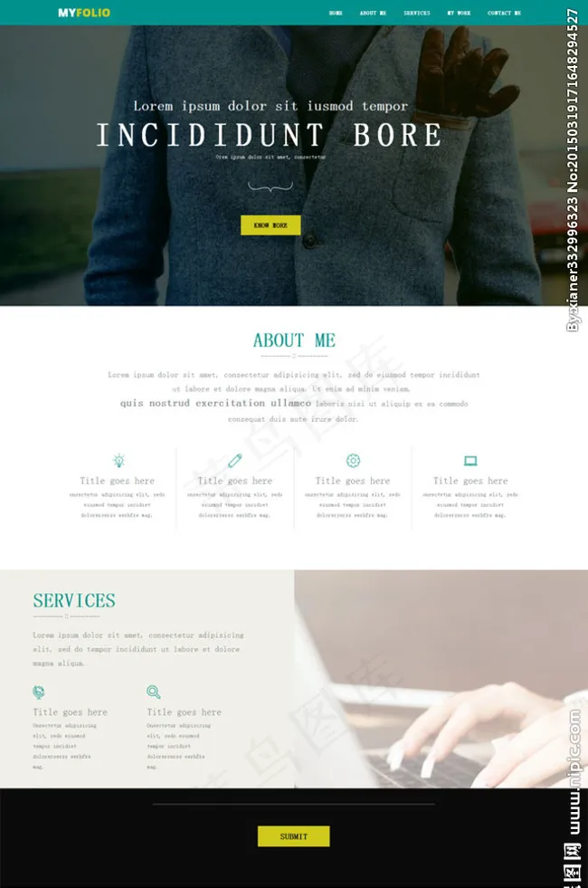 个人投资组合网站模板图片