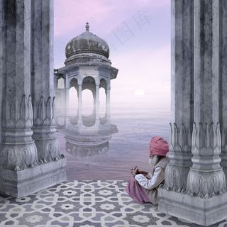 印度建筑柱子与印度人