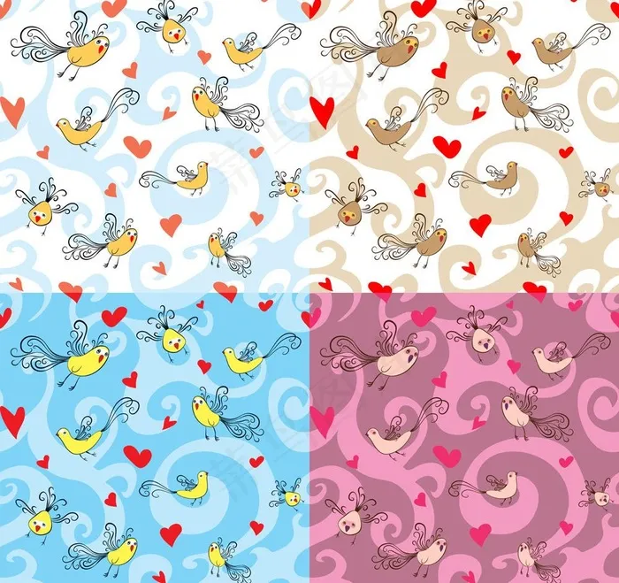 手绘花纹图片eps,ai矢量模版下载