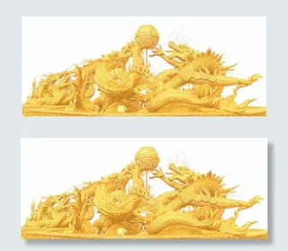 圣诞大礼!双龙戏珠高像素psd分层...