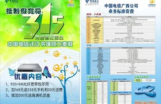 中国电信315宣传单图片