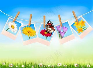 蓝天白云春天背景图片