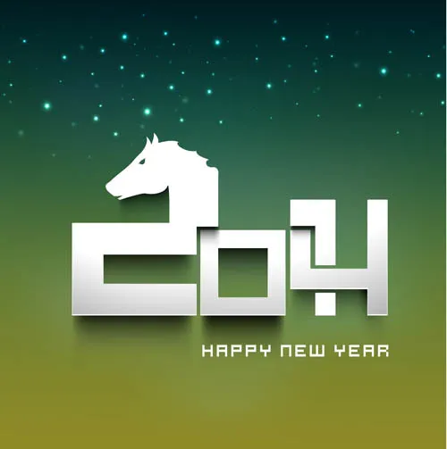 星光立体字2014新年矢量素材eps,ai矢量模版下载