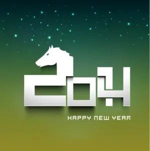 星光立体字2014新年矢量素材