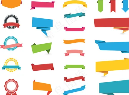 彩色丝带标签图片