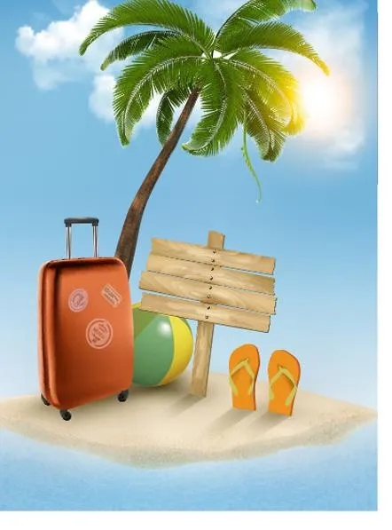 海滩图片eps,ai矢量模版下载