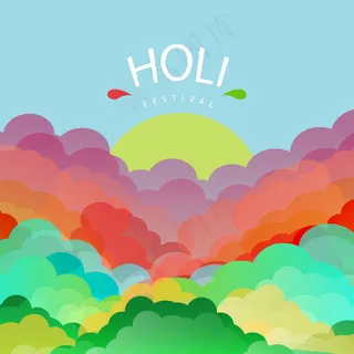 彩色日出背景图