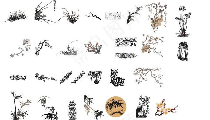 植物矢量图图片cdr矢量模版下载