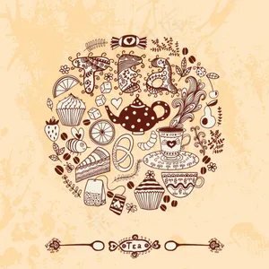 手绘下午茶插画