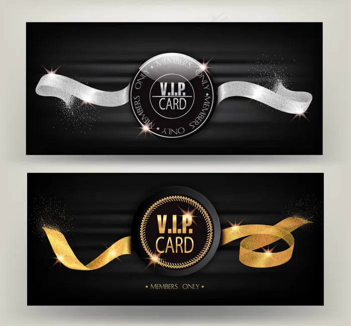 金银VIP会员卡ai矢量模版下载