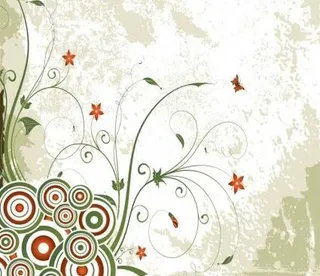 老式的涡流花卉背景矢量