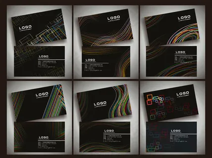 高档黑色名片卡片设计矢量素材