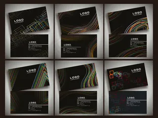 高档黑色名片卡片设计矢量素材