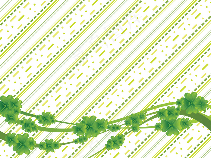 绿色的斜线和四叶草壁纸17三月