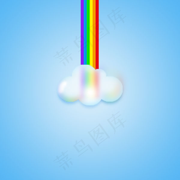 彩虹云朵psd模版下载