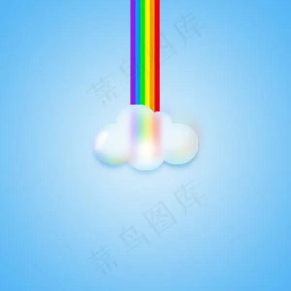 彩虹云朵psd模版下载
