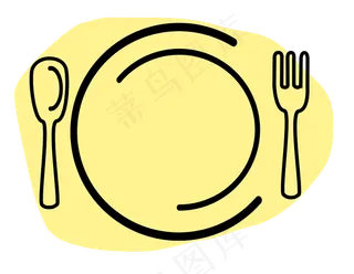 用勺子和叉子，盘子