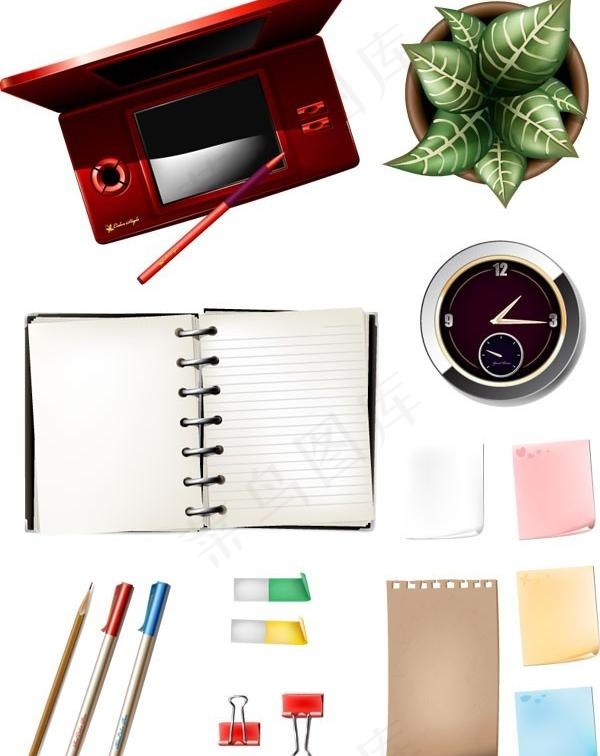 向量的桌面文具设计材料