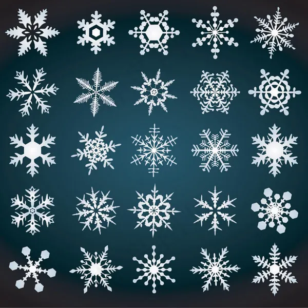矢量形态各异的圣诞节雪花背景eps,ai矢量模版下载