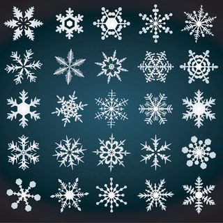 矢量形态各异的圣诞节雪花背景