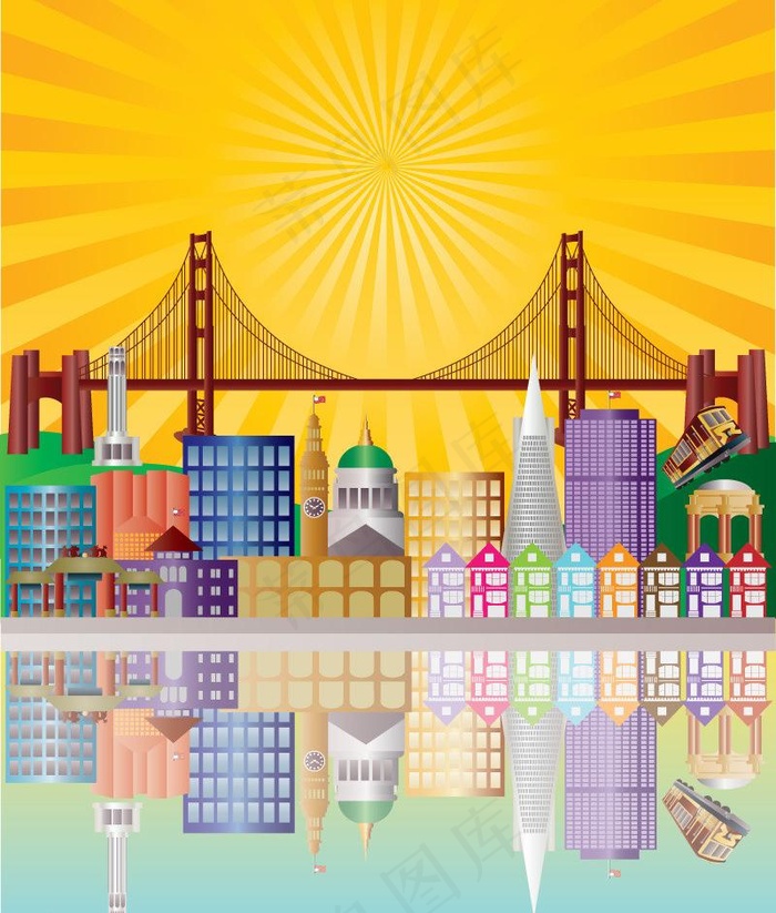 城市矢量素图片