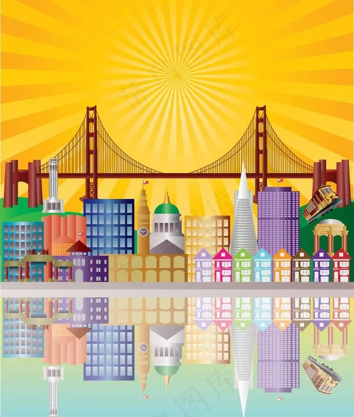 城市矢量素图片eps,ai矢量模版下载