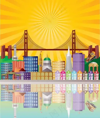 城市矢量素图片