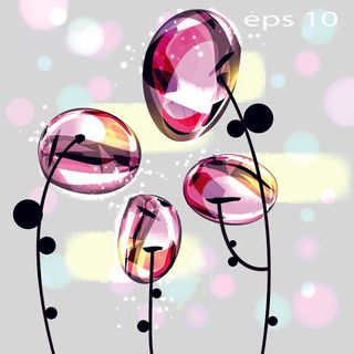 粉紫水晶文本背景矢量素材-2