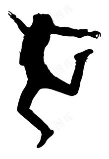 跳跃的男孩的身影