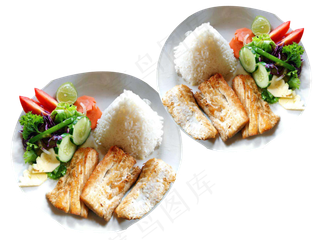 美味美食香辣鸡排饭鸡肉PNG海报素...